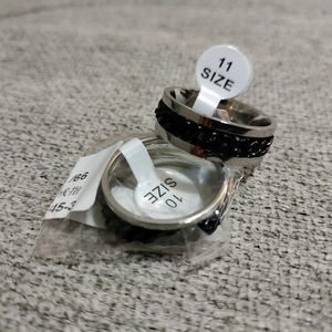 🚨Men's Silver and Black Ring